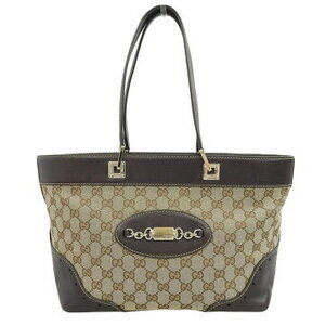 Gucci GG Canvas Interlocking Logo Handbag Tote Bag Beige Pink Tan Brown